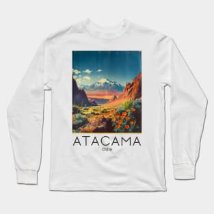 A Vintage Travel Illustration of Atacama Desert - Chile Long Sleeve T-Shirt